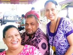 DPW Director Faleosina Faiai Voigt with deputy director Fa’alava’i Taase and Civil Highway official Tanya Ma’o Aab