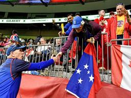 ir Gordon Tietjens greeted excited Manu Samoa fans 