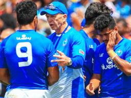  Sir Gordon Tietjens with Manu Samoa player