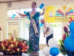 Miss American Samoa Sivas at St. Theresa Elementary School