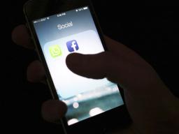 Screen showing social media logos