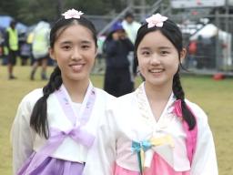 South Korean performers Eve Yun and Celine Chen