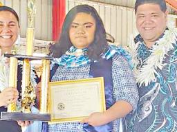 Taeleese Pola-Tunoa with her mother and a counseler. 