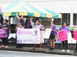 rally against domestic violence