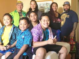 Members of the Keil and Mano families at a Honolulu hotel