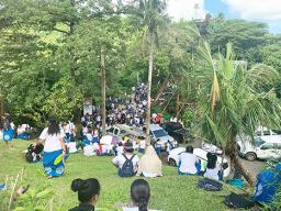 Students at the old tramway site.