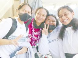 College bound students at Pago airport