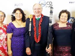 Congresswoman Uifa’atali with Director Tupuola and others