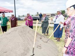 Participants in the groundbreaking for the Tafuna Community Center