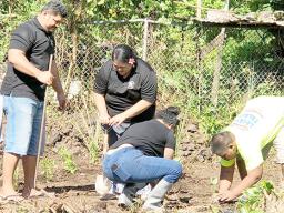 Tafuna Elementary teachers planing in the school's garden