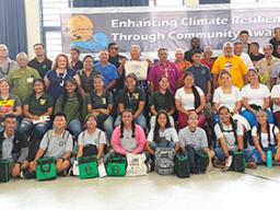 This photo provided by the Tank Guy Pago Pago shows participants on the Feb. 7 conclusion of the three-day American Samoa Resilience Summit to enhance ‘Climate Resilience’.