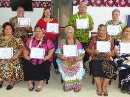 The nine senior citizens who completed the TAOA computer training.