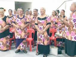 Senior citizens singing