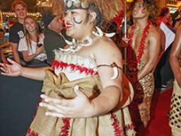 A Taupou greeted rugby fans