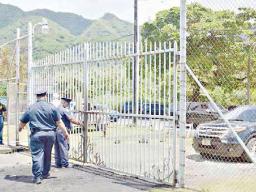 DPS police officers securing the TCF main gate