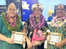 Loreta Mapu Atonio, Nellie Stowers, and Daniella Aina