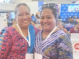 Teachers at tech booth