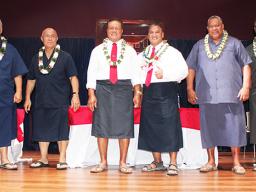  I’aulualo/Tapa’au team (far left); Nua/Satele (middle) and Lemanu/Talauega (far right)