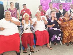 Evelyn Lili’o-Satele (2nd from right front row), seniors and others