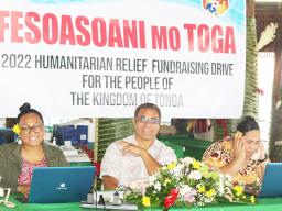 ASG employees manning collection site for Tonga relief effort