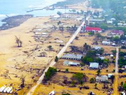 Tonga volcano damage on Nuku'alofa