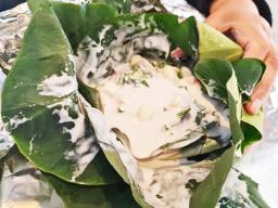Tongan Lu involves taro leave, onions, meat and coconut cream 
