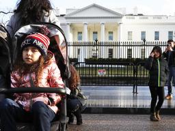 Tourists visit the White House, Friday March 22, 2019
