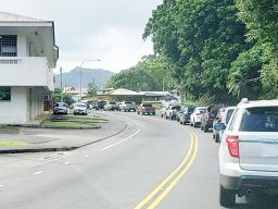 Traffic on the main road in front of DBAS