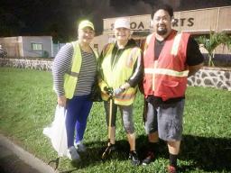  (L-R) Mrs. Tuu Vai (far left), her sister Mrs. Lise Tauiliili (middle) and American Samoa Power Authority engineer Andre Milford 