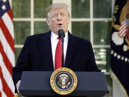 President Donald Trump speaks in the Rose Garden of the White House, Friday, Jan 25, 2019, in Washington