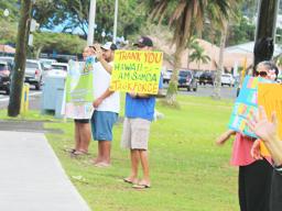 TTFAAS members wave a thank you