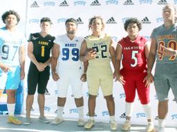 Representatives from the six local high school football teams