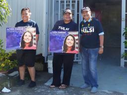 Three of the American Samoa supporters of Tulsi Gabbard. 