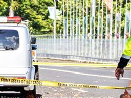 The Nissan Cube in which the dead bodies were found