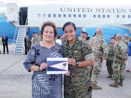 Amata with U.S. Marine Anasitasia Ioane of Aua