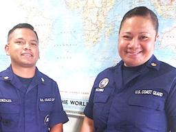 PO1 Manuel Gonzales and YN1 Moli Po Ching