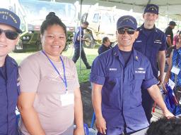  L-R: Lt Quintana, sui saili avanoa, CWO 2  Mendoza, MSgt1 LeCompte ma Tiana Letuu