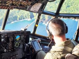 Cmdr. James Willingham in the cockpit