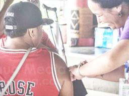 Man getting COVID-19 vaccine