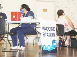 Sign in at vaccine site this past Friday