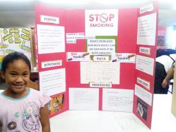 Vaiana Taufuiono Ma’o-Aab with her winning science project