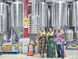 General Manager Cherith Lober Soliai, Sales Manager Latu Kupu and Warehouse Manager Uluai Lemana