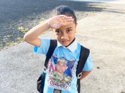 A Manumalo student saluting our Veterans 