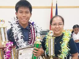 Victor Chen and his teacher Karen Dizon