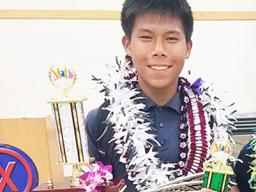 Victor Chen with math competition medals and certificates