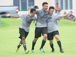 Walter Pati and two South Pacific Academy teammates