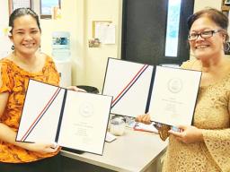 Elinor Lutu and Sina Solomona Tilo