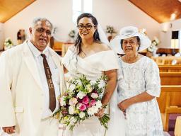 Bride with her parents