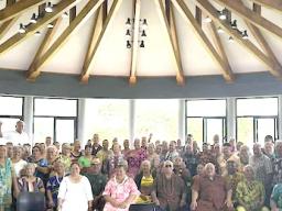 Amata posing with seniors at her town hall meeting last week