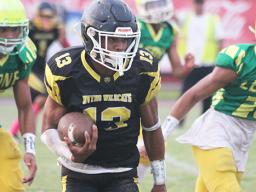 David Talaga storming out to the end zone